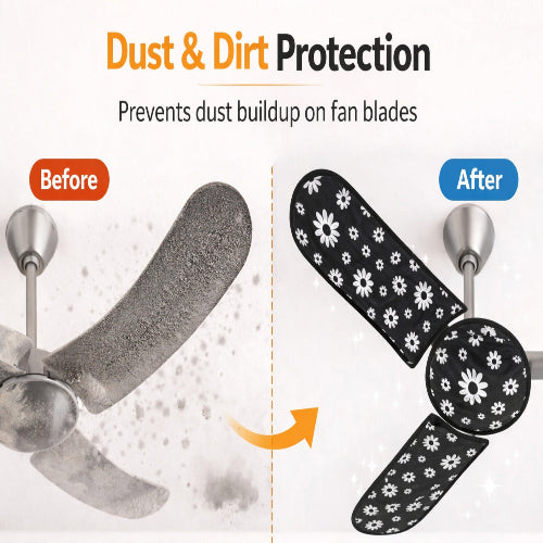 4 in 1 Ceiling Fan Dust Proof Cover Set preventing dust buildup on blades