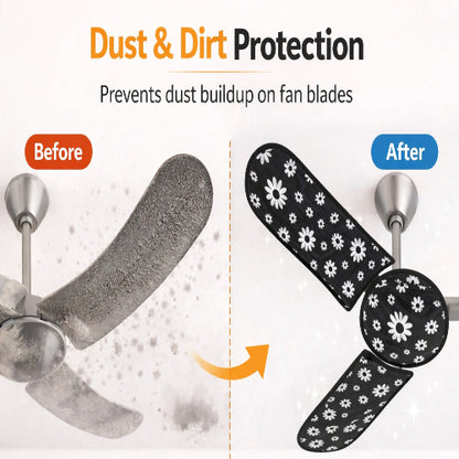 4 in 1 Ceiling Fan Dust Proof Cover Set preventing dust buildup on blades