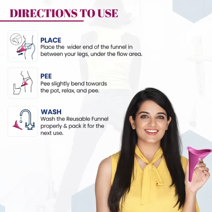 Stand And Pee Reusable Portable Urinal Funnel For Women