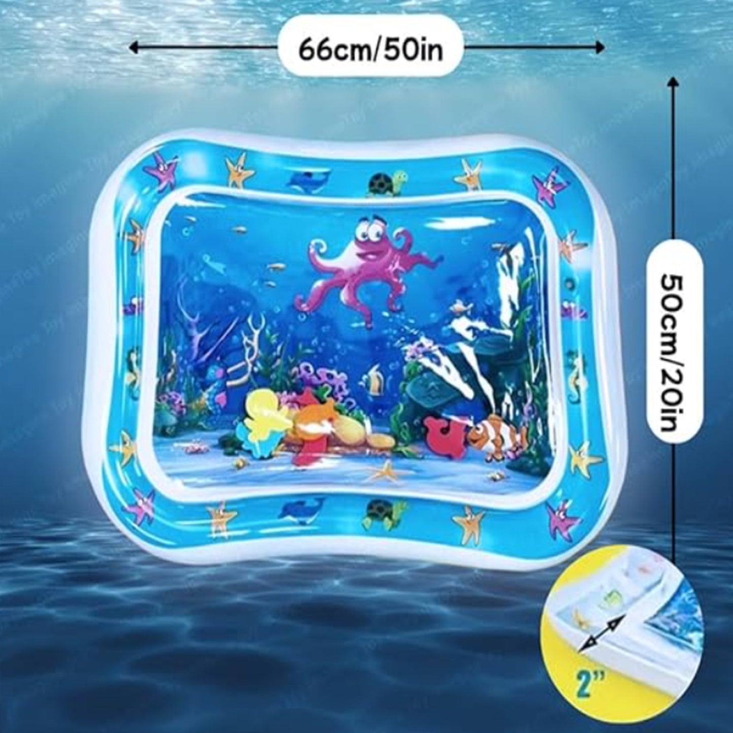 Baby Water Play Mat inflatable tummy time activity mat 66x50cm size