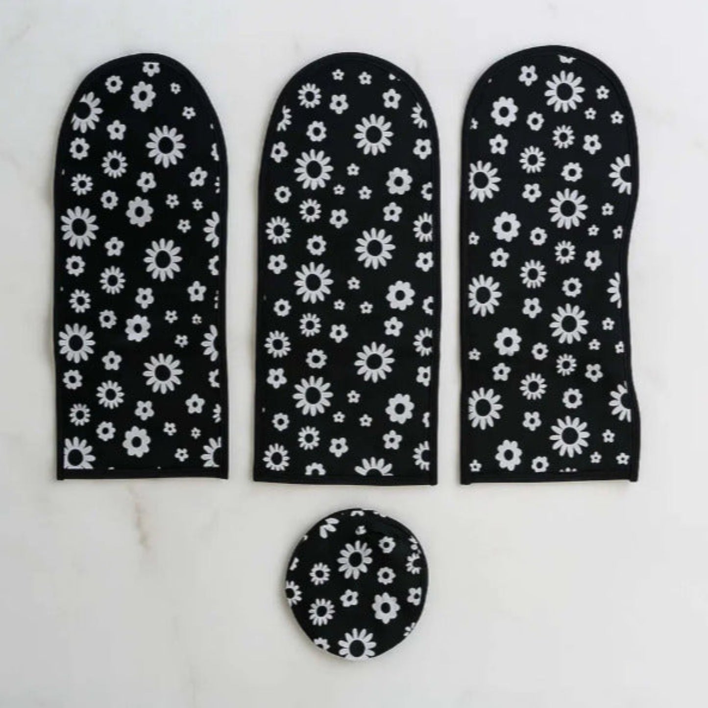 Black blade covers from 4 in 1 Ceiling Fan Dust Proof Cover Set