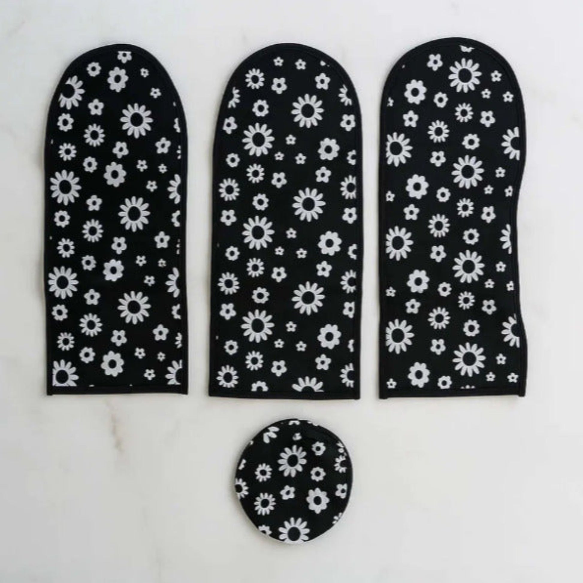 Black blade covers from 4 in 1 Ceiling Fan Dust Proof Cover Set