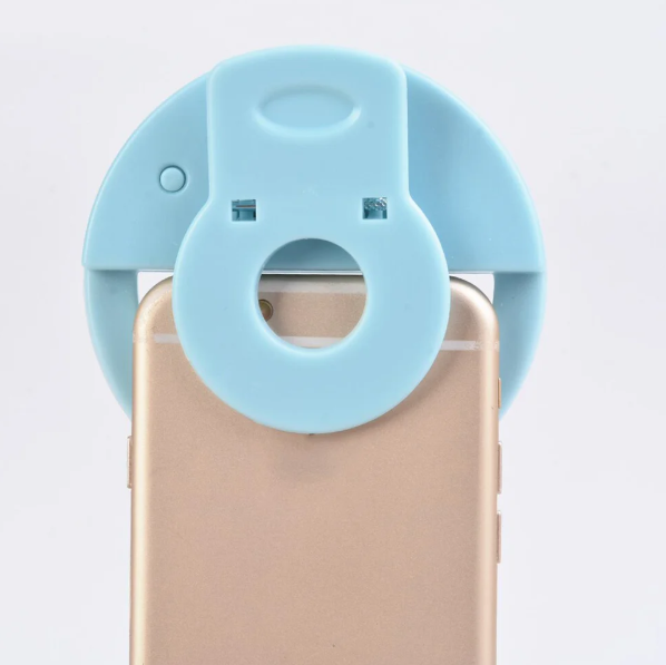 Portable mini LED selfie ring light for smartphones and front camera use