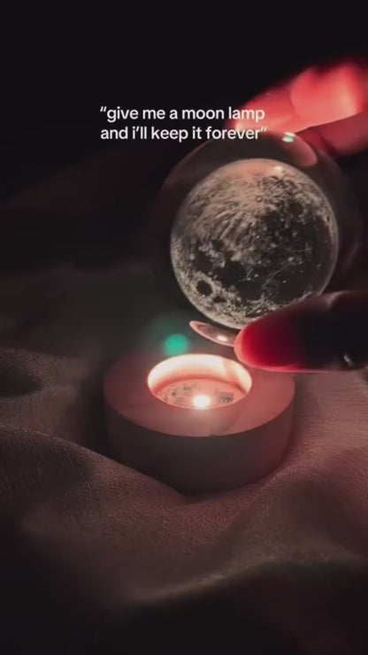 3D Crystal Moon Lamp – Beautiful Night Light for Home & Bedroom 🌙
