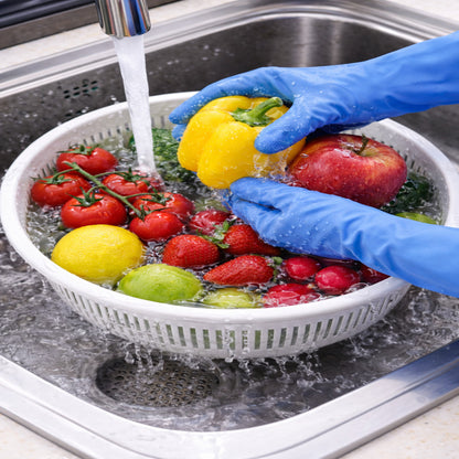 Reusable hand gloves for washing fruits and vegetables safely