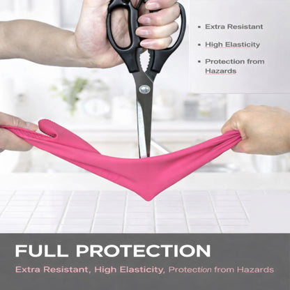 Reusable hand gloves with high elasticity and cut resistant protection for safe kitchen and household cleaning