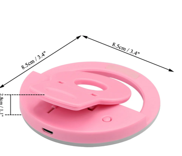 Selfie ring light size dimensions and compact design measurement guide