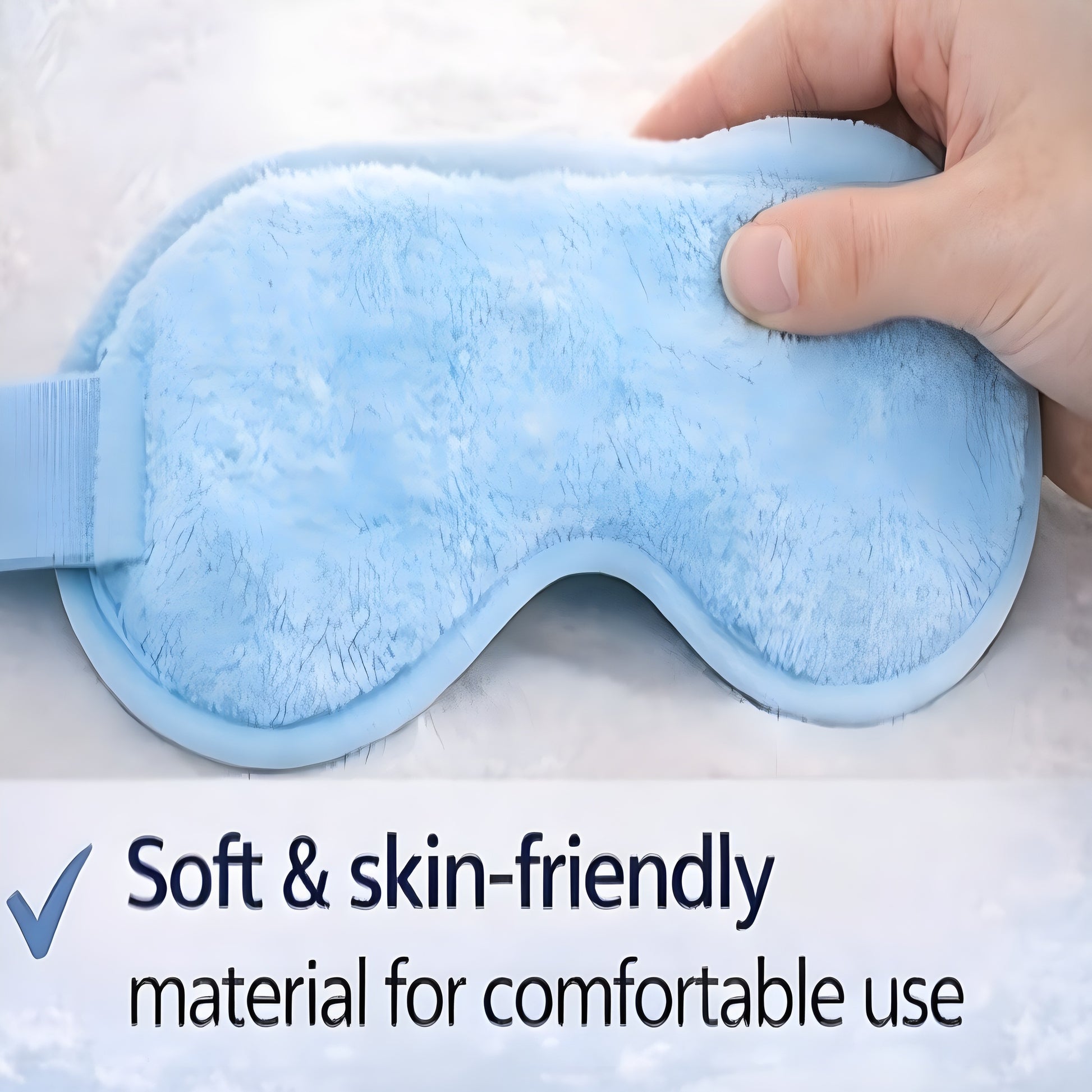 Soft skin-safe reusable cold eye mask gel pack for puffiness and headache relief