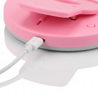USB rechargeable phone selfie ring light with built-in charging port